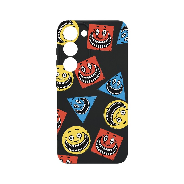 Husa BestCase® Premium Liquid Silicon, Compatibila Cu Samsung Galaxy S23, Abstract Smiley, SLIM 1.2MM, Microfibra in interior, Antisoc, Protectie Camera, Margini ridicate pentru protectia ecranului, PB 1014