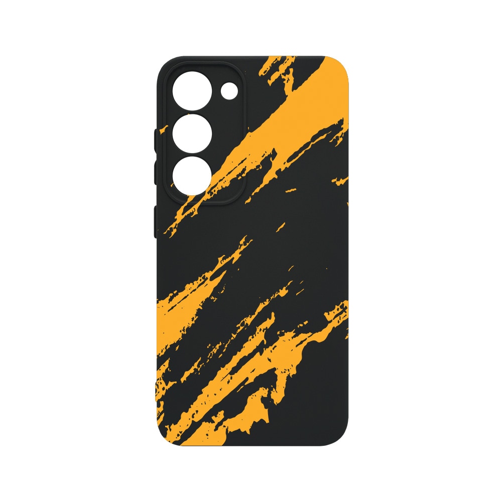 Husa BestCase® Premium Liquid Silicon, Compatibila Cu Samsung Galaxy S23, Golden Stripes, SLIM 1.2MM, Microfibra in interior, Antisoc, Protectie Camera, Margini ridicate pentru protectia ecranului, PB 1054