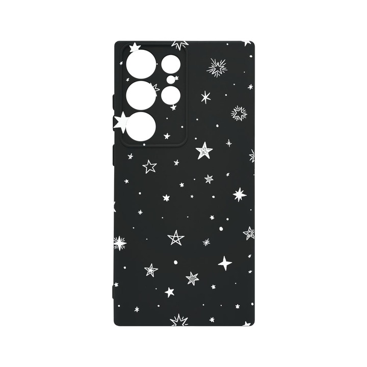 Husa BestCase® Premium Liquid Silicon, Compatibila Cu Samsung Galaxy S23 Ultra, Stars, SLIM 1.2MM, Microfibra in interior, Antisoc, Protectie Camera, Margini ridicate pentru protectia ecranului, PB 143