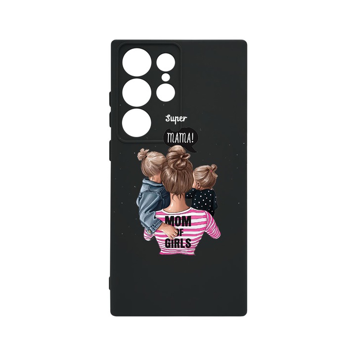 Husa BestCase® Premium Liquid Silicon, Compatibila Cu Samsung Galaxy S23 Ultra, Super Mama, SLIM 1.2MM, Microfibra in interior, Antisoc, Protectie Camera, Margini ridicate pentru protectia ecranului, PB 556