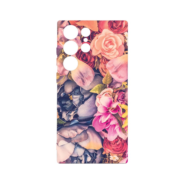 Husa BestCase® Premium Liquid Silicon, Compatibila Cu Samsung Galaxy S23 Ultra, Floral, SLIM 1.2MM, Microfibra in interior, Antisoc, Protectie Camera, Margini ridicate pentru protectia ecranului, PB 5