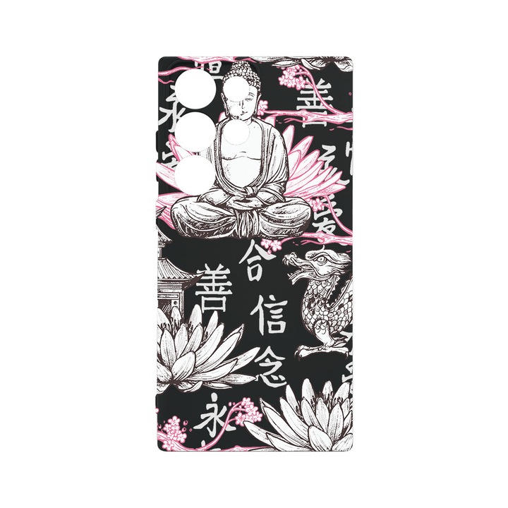 Husa BestCase® Premium Liquid Silicon, Compatibila Cu Samsung Galaxy S23 Ultra, Buddha, SLIM 1.2MM, Microfibra in interior, Antisoc, Protectie Camera, Margini ridicate pentru protectia ecranului, PB 768