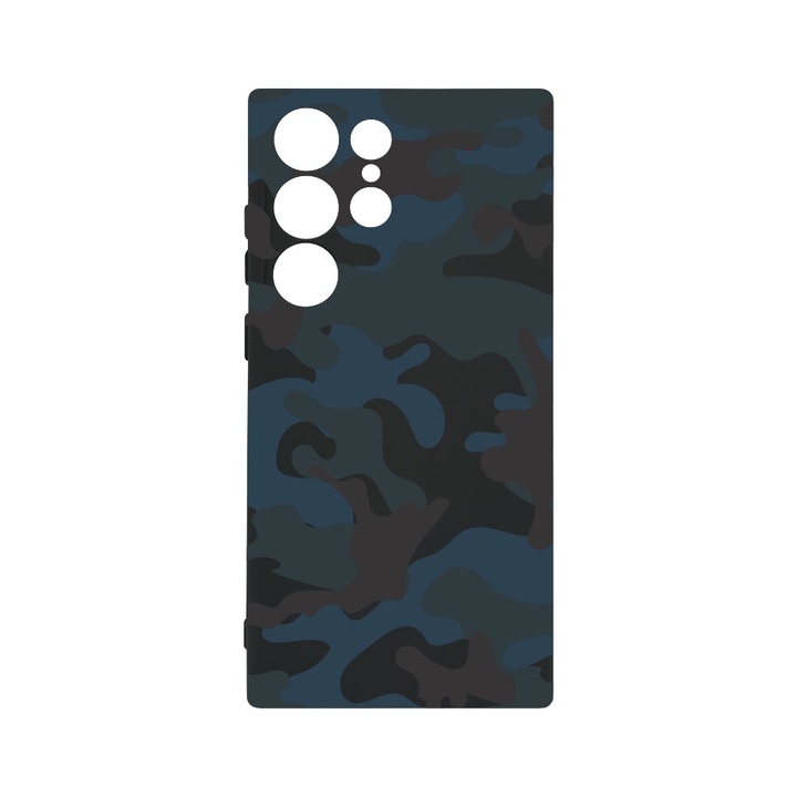 Husa BestCase® Premium Liquid Silicon, Compatibila Cu Samsung Galaxy S23 Ultra, Camouflage, SLIM 1.2MM, Microfibra in interior, Antisoc, Protectie Camera, Margini ridicate pentru protectia ecranului, PB 789