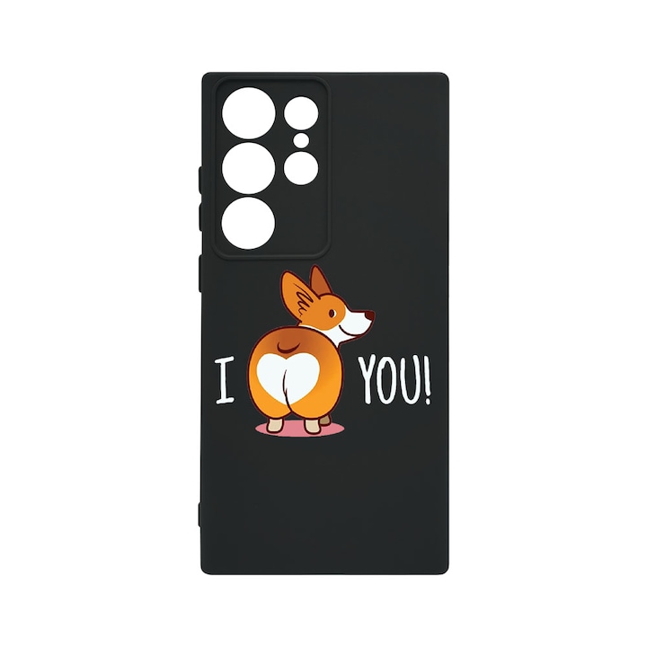 Husa BestCase® Premium Liquid Silicon, Compatibila Cu Samsung Galaxy S23 Ultra, Sweet doggy Emoji, SLIM 1.2MM, Microfibra in interior, Antisoc, Protectie Camera, Margini ridicate pentru protectia ecranului, PB 593