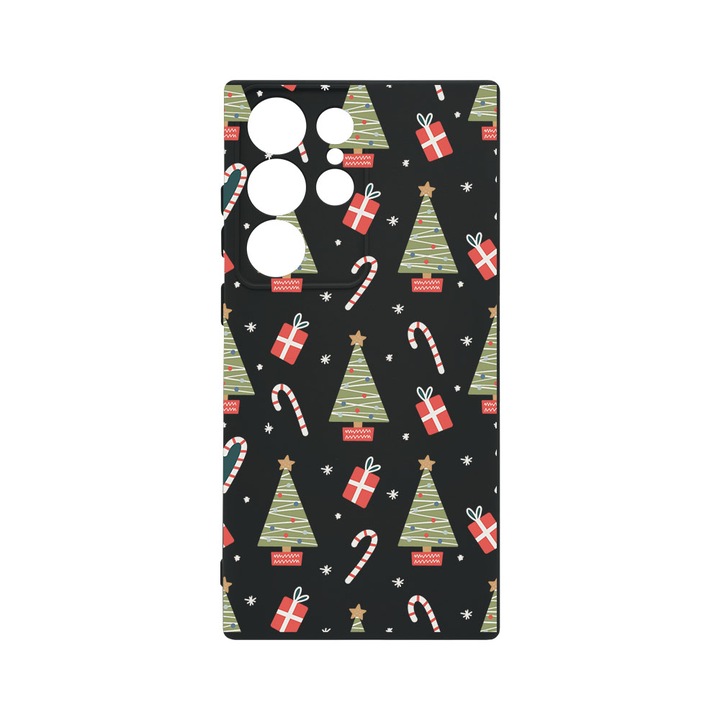 Husa BestCase® Premium Liquid Silicon, Compatibila Cu Samsung Galaxy S23 Ultra, Christmas Pattern, SLIM 1.2MM, Microfibra in interior, Antisoc, Protectie Camera, Margini ridicate pentru protectia ecranului, PB 873