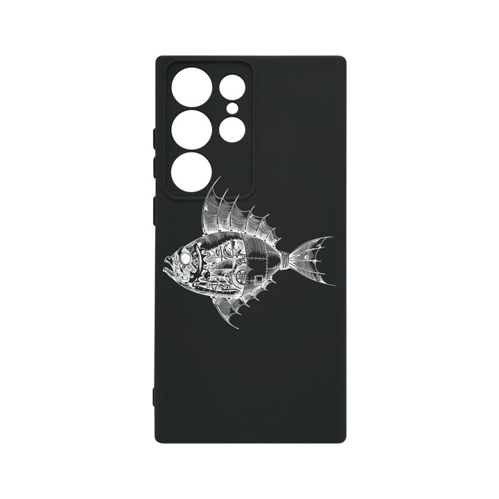 Husa BestCase® Premium Liquid Silicon, Compatibila Cu Samsung Galaxy S23 Ultra, Fish, SLIM 1.2MM, Microfibra in interior, Antisoc, Protectie Camera, Margini ridicate pentru protectia ecranului, PB 825
