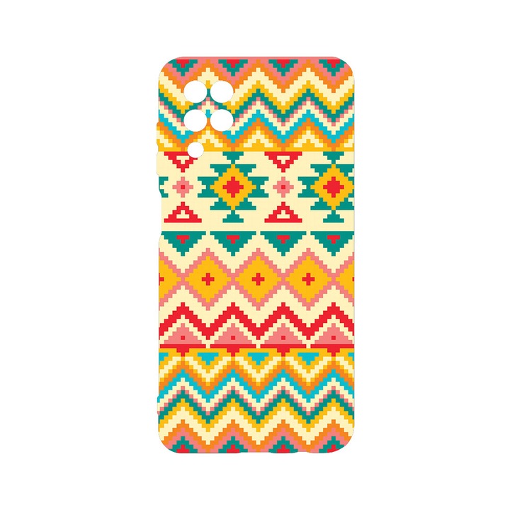 Husa BestCase® Premium Liquid Silicon, Compatibila Cu Samsung Galaxy A12 / Galaxy M12, Aztec, SLIM 1.2MM, Microfibra in interior, Antisoc, Protectie Camera, Margini ridicate pentru protectia ecranului, PB 11