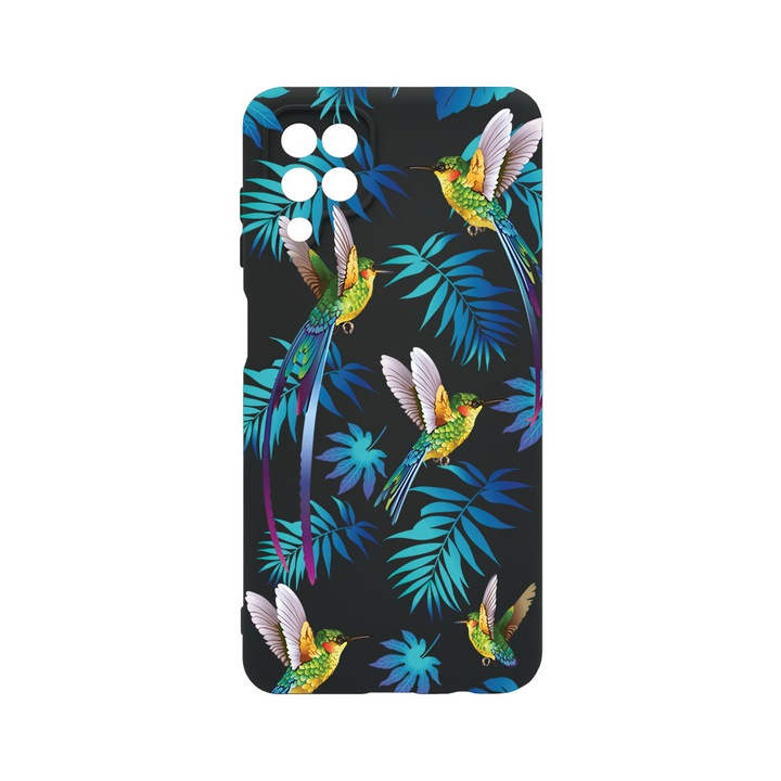 BestCase Liquid Szilikon telefontok, Samsung Galaxy A12 / Galaxy M12, Wild Tropical, SLIM 1.2MM, kamera védelem, mikroszálas puha belső, PB 186