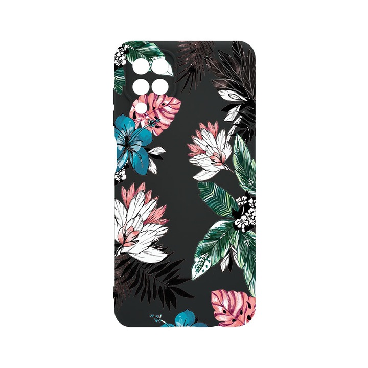 Husa BestCase® Premium Liquid Silicon, Compatibila Cu Samsung Galaxy A12 / Galaxy M12, Pastel Colors - Flowers, SLIM 1.2MM, Microfibra in interior, Antisoc, Protectie Camera, Margini ridicate pentru protectia ecranului, PB 500