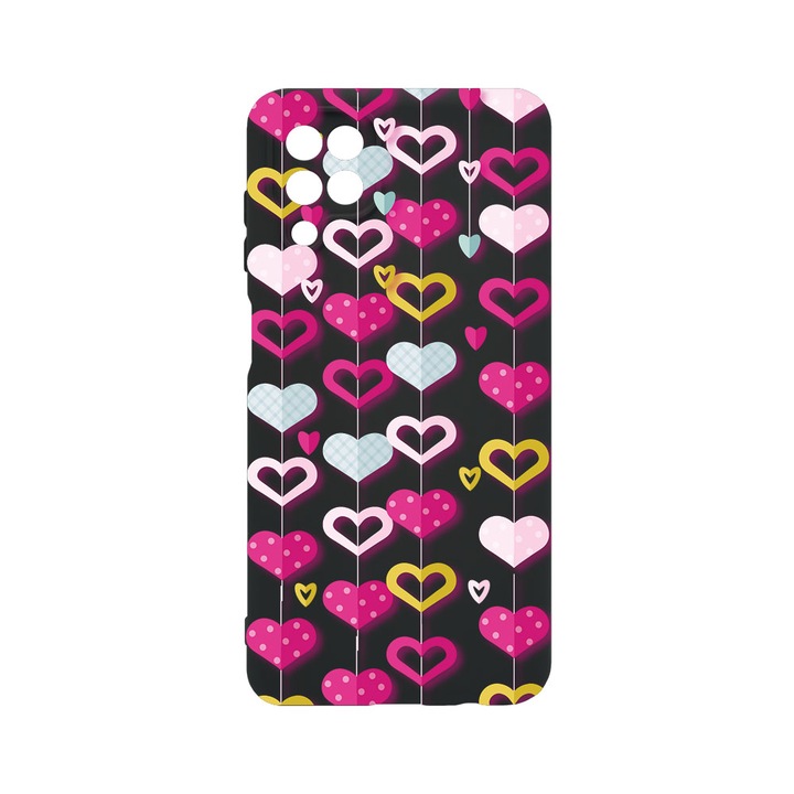 Husa BestCase® Premium Liquid Silicon, Compatibila Cu Samsung Galaxy A12 / Galaxy M12, Lovely Hearts, SLIM 1.2MM, Microfibra in interior, Antisoc, Protectie Camera, Margini ridicate pentru protectia ecranului, PB 185