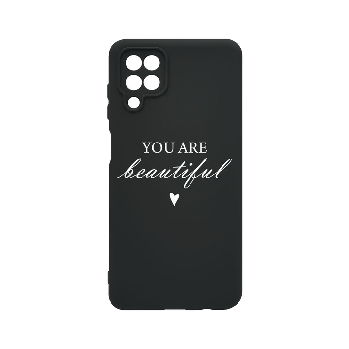 Husa BestCase® Premium Liquid Silicon, Compatibila Cu Samsung Galaxy A12 / Galaxy M12, You Are Beautiful, SLIM 1.2MM, Microfibra in interior, Antisoc, Protectie Camera, Margini ridicate pentru protectia ecranului, PB 477