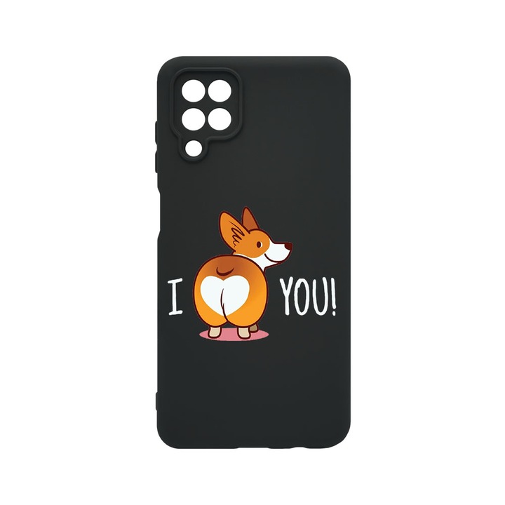 Husa BestCase® Premium Liquid Silicon, Compatibila Cu Samsung Galaxy A12 / Galaxy M12, Sweet doggy Emoji, SLIM 1.2MM, Microfibra in interior, Antisoc, Protectie Camera, Margini ridicate pentru protectia ecranului, PB 593