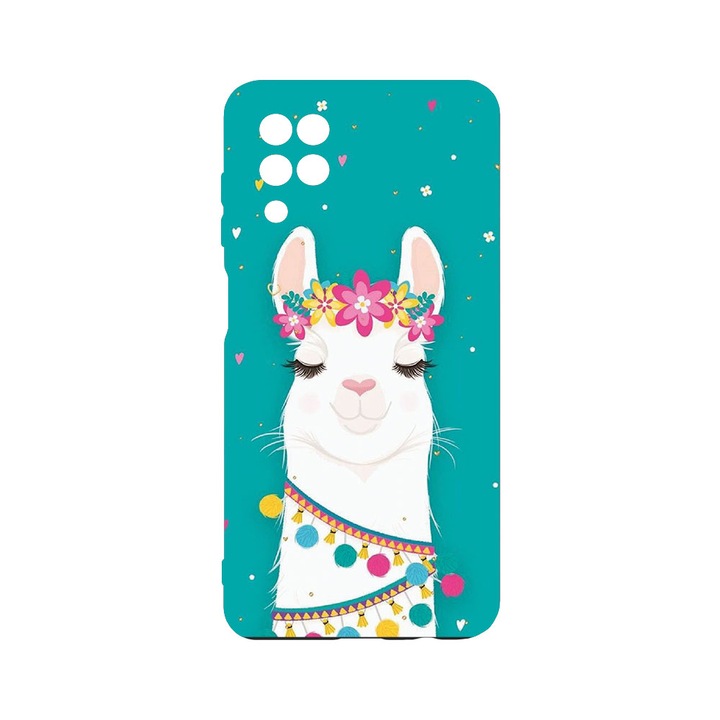 Husa BestCase® Premium Liquid Silicon, Compatibila Cu Samsung Galaxy A12 / Galaxy M12, Lovely Lama, SLIM 1.2MM, Microfibra in interior, Antisoc, Protectie Camera, Margini ridicate pentru protectia ecranului, PB 248