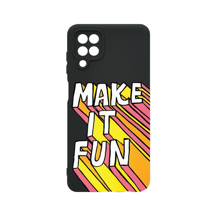 Husa BestCase® Premium Liquid Silicon, Compatibila Cu Samsung Galaxy A12 / Galaxy M12, Make It Fun, SLIM 1.2MM, Microfibra in interior, Antisoc, Protectie Camera, Margini ridicate pentru protectia ecranului, PB 494