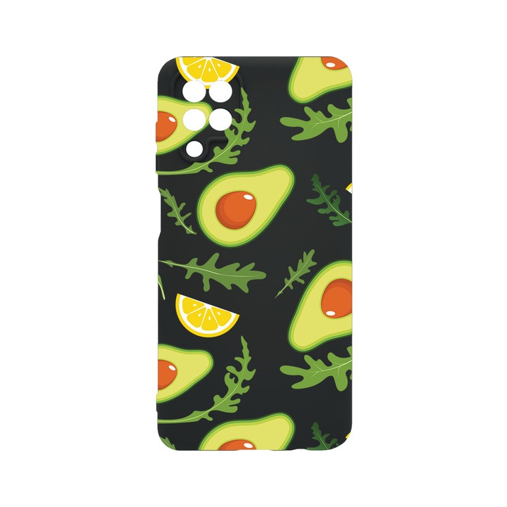 Husa BestCase® Premium Liquid Silicon, Compatibila Cu Samsung Galaxy A12 / Galaxy M12, Symbols, SLIM 1.2MM, Microfibra in interior, Antisoc, Protectie Camera, Margini ridicate pentru protectia ecranului, PB 763