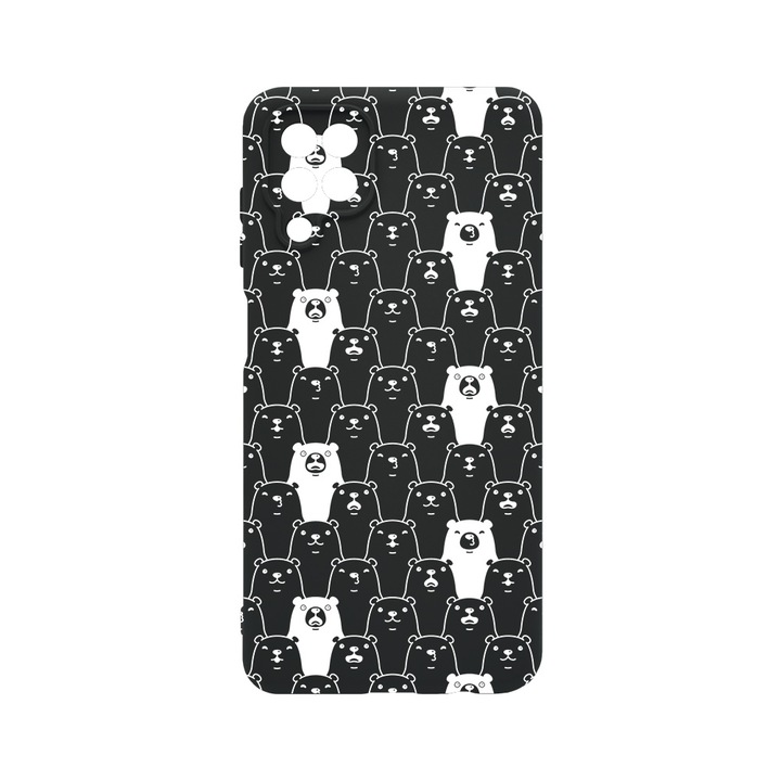 Husa BestCase® Premium Liquid Silicon, Compatibila Cu Samsung Galaxy A12 / Galaxy M12, Teddy Bear Pattern, SLIM 1.2MM, Microfibra in interior, Antisoc, Protectie Camera, Margini ridicate pentru protectia ecranului, PB 1028