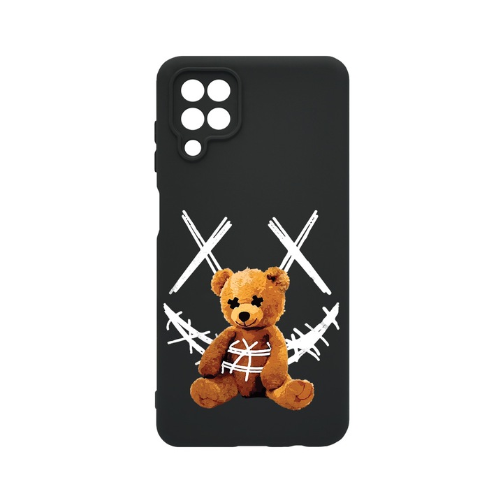 Husa BestCase® Premium Liquid Silicon, Compatibila Cu Samsung Galaxy A12 / Galaxy M12, Teddy Bear Smile, SLIM 1.2MM, Microfibra in interior, Antisoc, Protectie Camera, Margini ridicate pentru protectia ecranului, PB 982