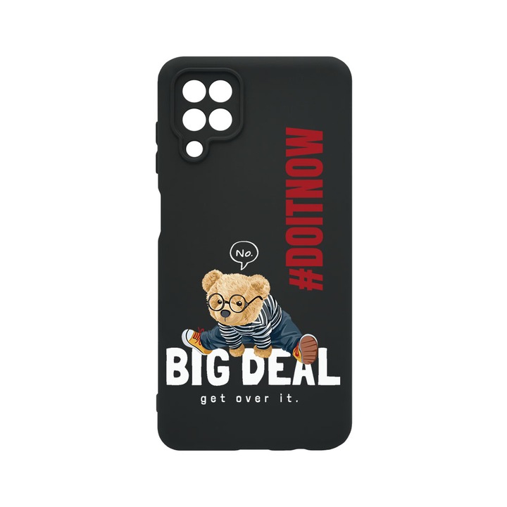 Husa BestCase® Premium Liquid Silicon, Compatibila Cu Samsung Galaxy A12 / Galaxy M12, Do It Now Teddy, SLIM 1.2MM, Microfibra in interior, Antisoc, Protectie Camera, Margini ridicate pentru protectia ecranului, PB 928