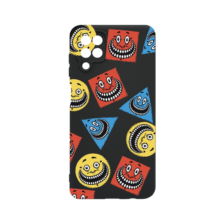 Husa BestCase® Premium Liquid Silicon, Compatibila Cu Samsung Galaxy A12 / Galaxy M12, Abstract Smiley, SLIM 1.2MM, Microfibra in interior, Antisoc, Protectie Camera, Margini ridicate pentru protectia ecranului, PB 1014