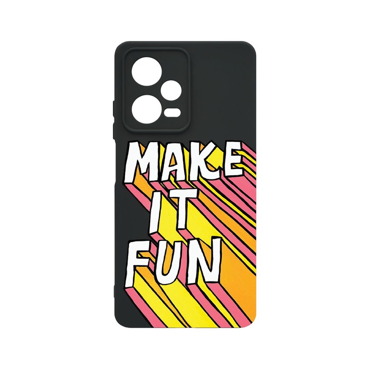 Husa BestCase® Premium Liquid Silicon, Compatibila Cu Poco X5 Pro / Xiaomi Redmi Note 12 Pro 5G, Make It Fun, SLIM 1.2MM, Microfibra in interior, Antisoc, Protectie Camera, Margini ridicate pentru protectia ecranului, PB 494