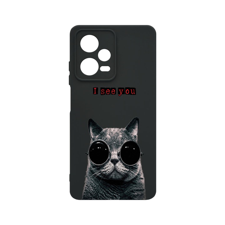 Husa BestCase® Premium Liquid Silicon, Compatibila Cu Xiaomi Redmi Note 12 Pro 5G, I See You, SLIM 1.2MM, Microfibra in interior, Antisoc, Protectie Camera, Margini ridicate pentru protectia ecranului, PB 9