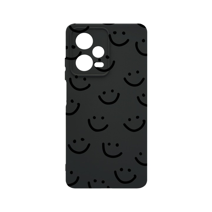 Husa BestCase® Premium Liquid Silicon, Compatibila Cu Poco X5 Pro / Xiaomi Redmi Note 12 Pro 5G, Smiley, SLIM 1.2MM, Microfibra in interior, Antisoc, Protectie Camera, Margini ridicate pentru protectia ecranului, PB 1056