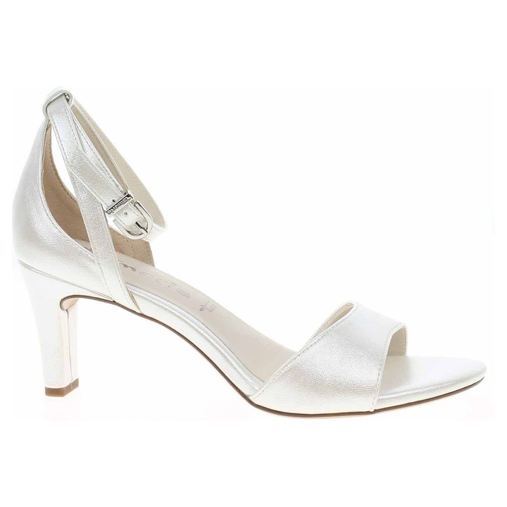 Pantofi Dama Cu Toc Eleganti, Tamaris 1-28327-20, piele ecologica, alb perlat, Alb perlat