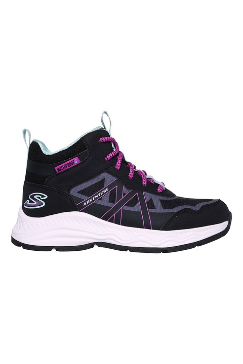 Skechers, Pantofi sport inalti Adventureblitz-Fu, Negru/Albastru glaciar