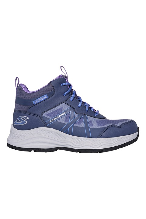 Skechers, Pantofi sport inalti Adventureblitz-Fu, Albastru lavanda/Gri carbune