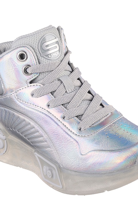 Skechers, Pantofi sport inalti cu lumini led S-Lights Remix, Argintiu, 36 EU