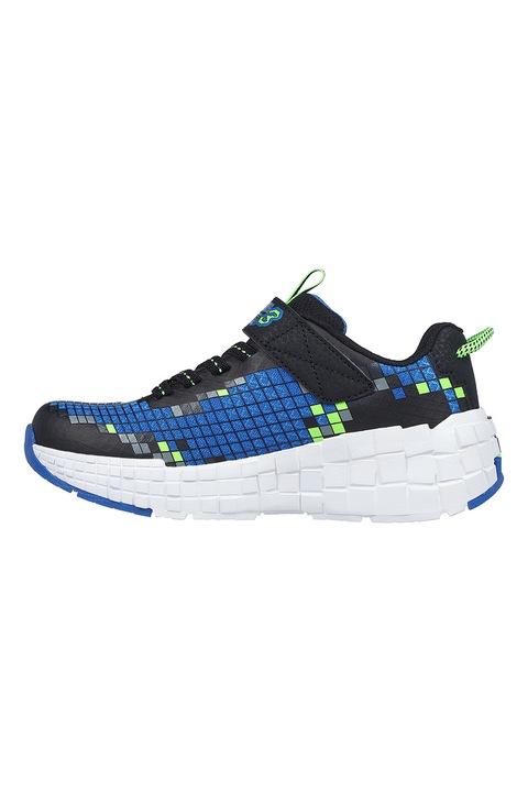 Skechers, Pantofi sport cu benzi elastice pentru ajustare Mega-Craft 3.0, Negru, Verde lime, Albastru, 27.5 EU