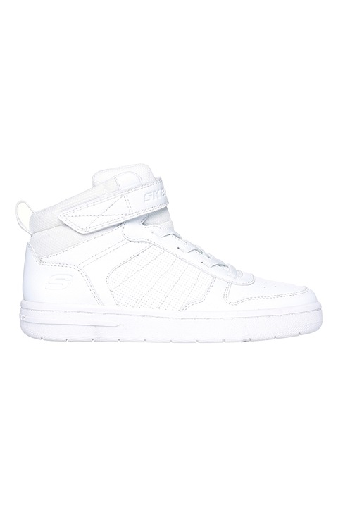 Skechers, Pantofi sport mid-high din piele ecologica Smoothstreet, Alb optic