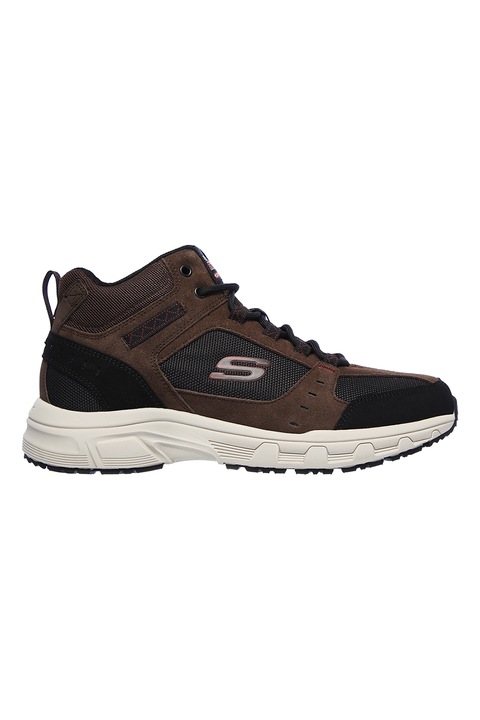 Skechers, Боти Oak Canyo Ironhide от велур и текстил, Тъмнокафяв