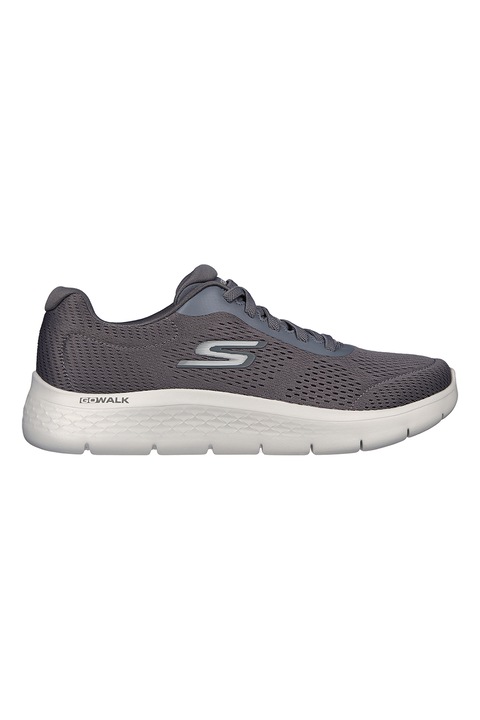 Skechers, Go Walk Flex sneaker logós részlettel, Szürke, 46