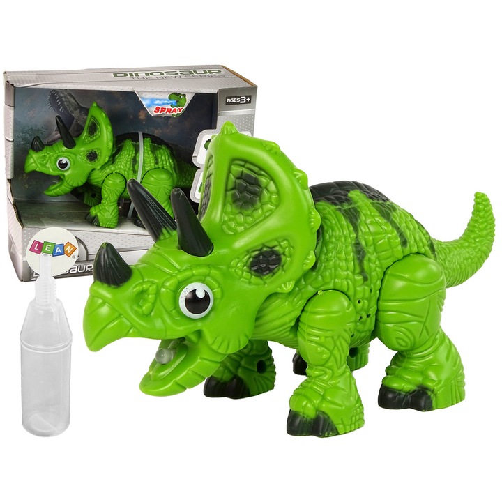 Interaktív dinoszaurusz Triceratops Steam Water Sound zöld 15165