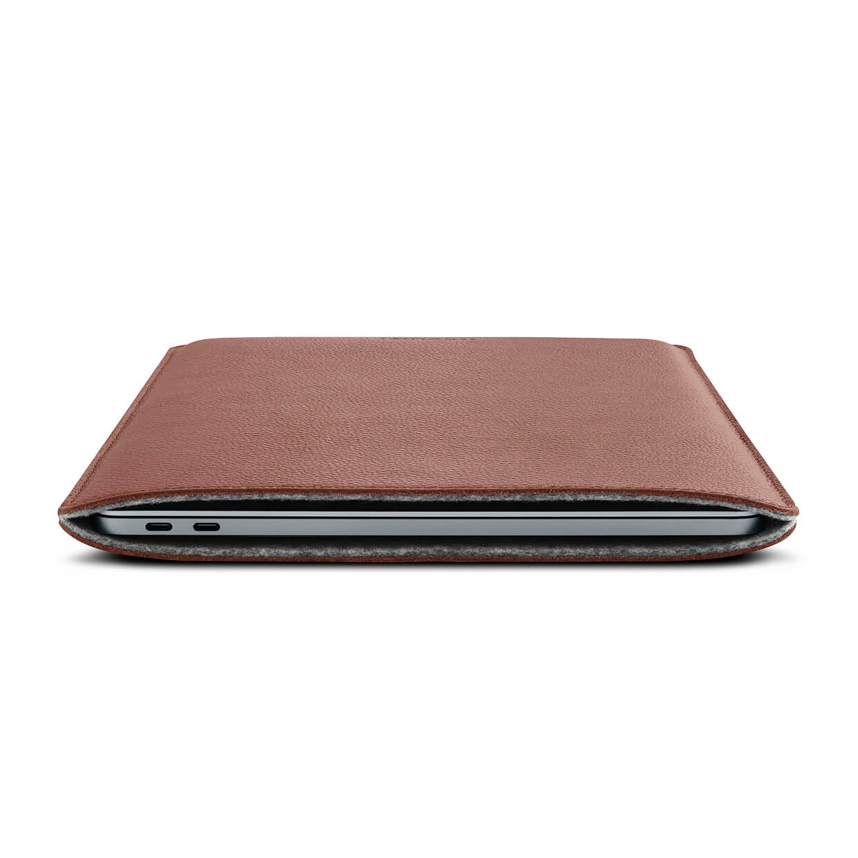 Husa din piele pentru MacBook, Woolnut, Cognac 13"