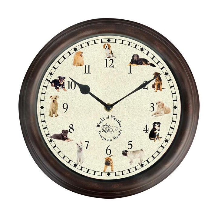 Ceas de perete, Esschert Design, Plastic, Quartz, Multicolor