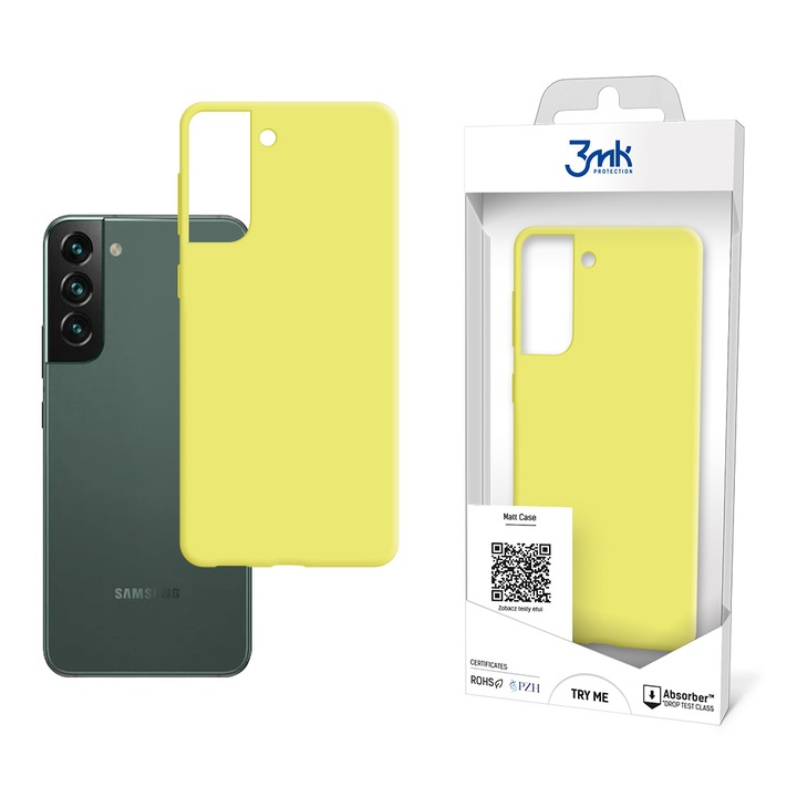 Калъф за телефон, 3MK, Samsung Galaxy S22+ 5G, Жълт