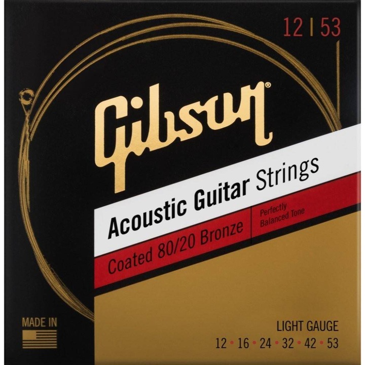 Corzi pentru chitara acustica SAG-CBRW12, Gibson, Bronz