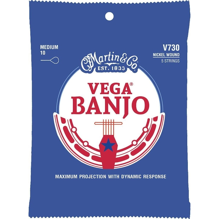 Coarde banjo Martin V730, grosimi .010 - .012 - .016 - .023 - .010, set
