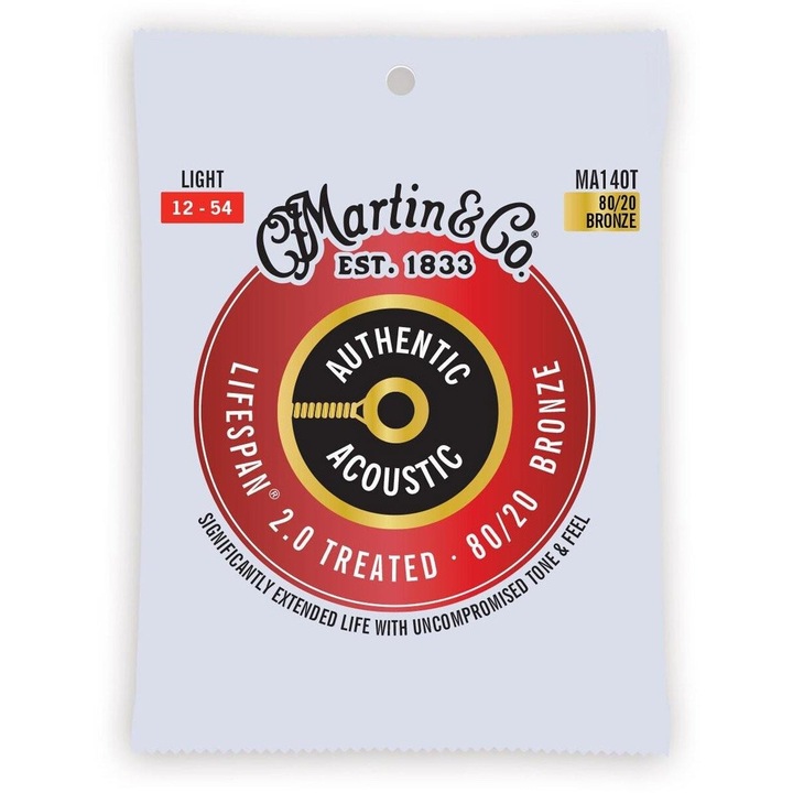 Corzi chitara acustica Martin Guitar MA140T Authentic Treated Light, 80/20, .012-.054