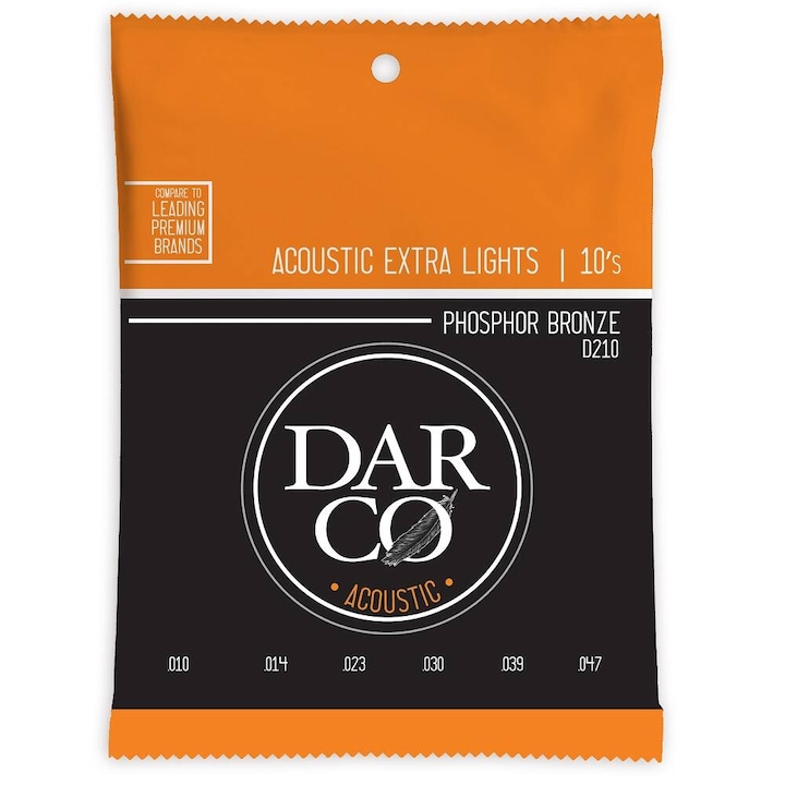 Corzi pentru chitara acustica Darco D210, Marting Guitar, Bronz fosfor, Extra Light 10-47