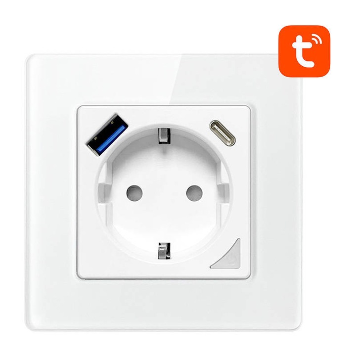 Avatto N-WOT10-USB-W USB & USB-C TUYA Smart WiFi fali aljzat (fehér)