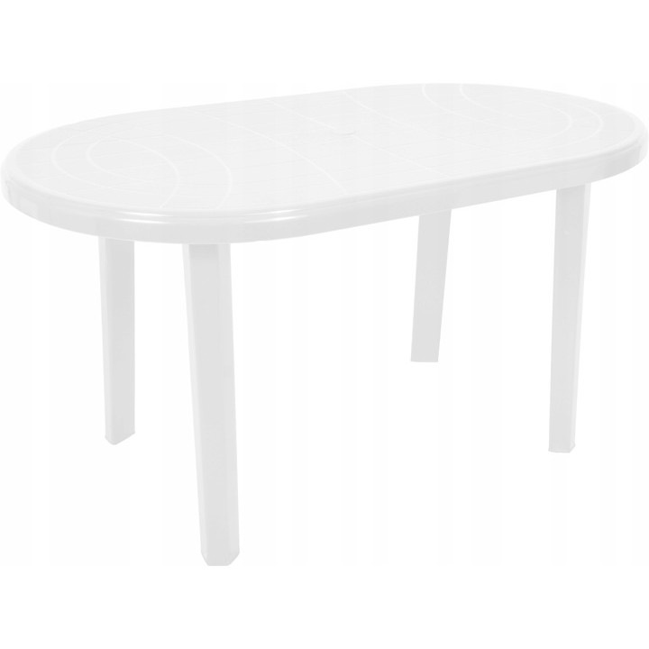 Masa ovala de gradina, Oler, 135x80x70cm, Plastic, Alb