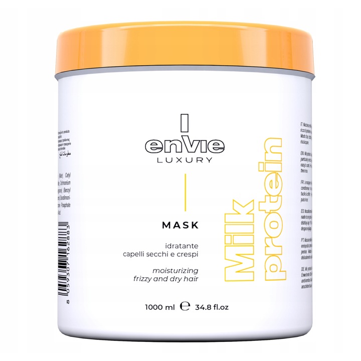 Masca Hidratanta Pentru Par, Envie, Profesionala, Pentru Par Cret Si Electrizat, Proteine Din Lapte, Regenereaza, Ph Acid, Miros Placut De Lapte, Eficienta, Recomandata Dupa Tratamentele De Coafura, 1000 Ml