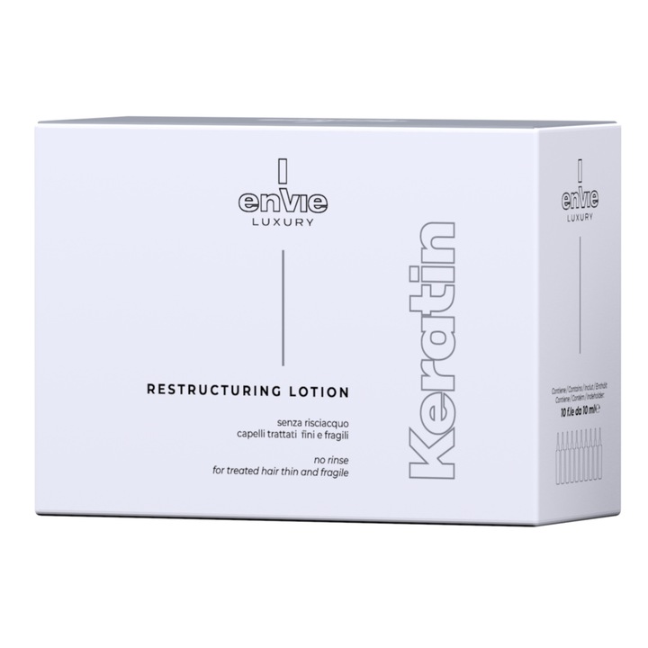 Fiole cu keratina, Envie, 10 x 10 ml, Alb/Negru