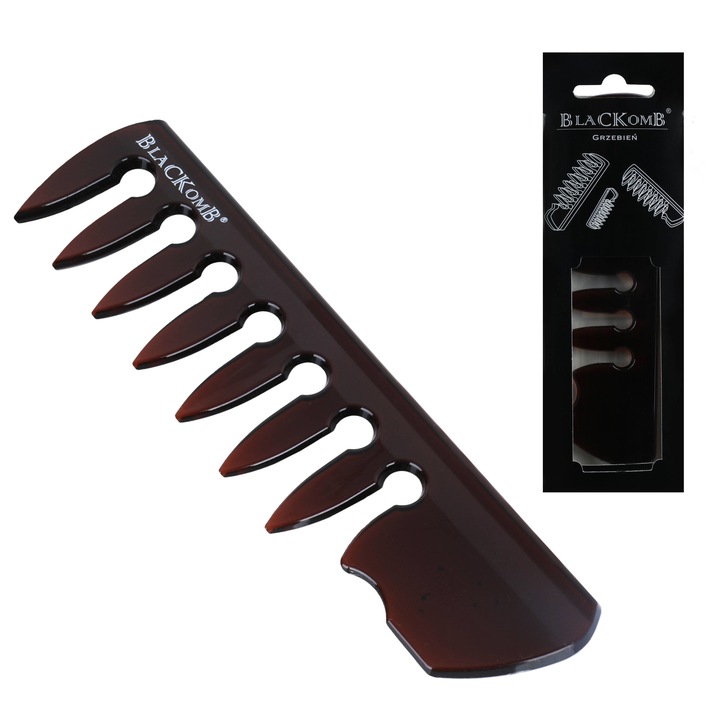Pieptene texturare par, Black Comb, Plastic, 15.5 x 4.2 cm, Negru