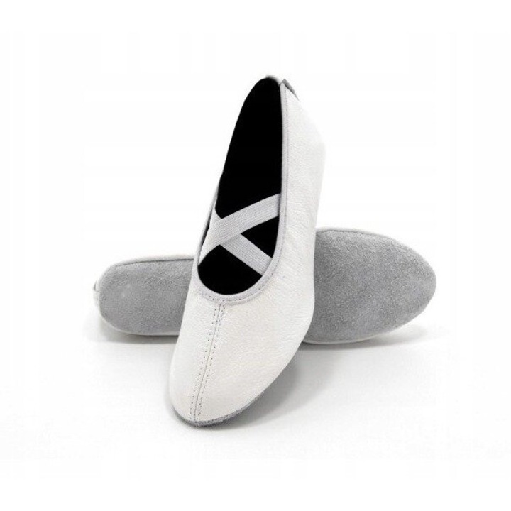 Pantofi balet dama JADAR, piele naturala, alb