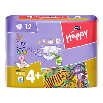 Scutece Happy Maxi Plus, 12 buc Scutece Happy Maxi Plus, 12 buc