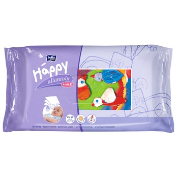 Servetele umede Happy cu lotiune, 64 buc Servetele umede Happy cu lotiune, 64 buc